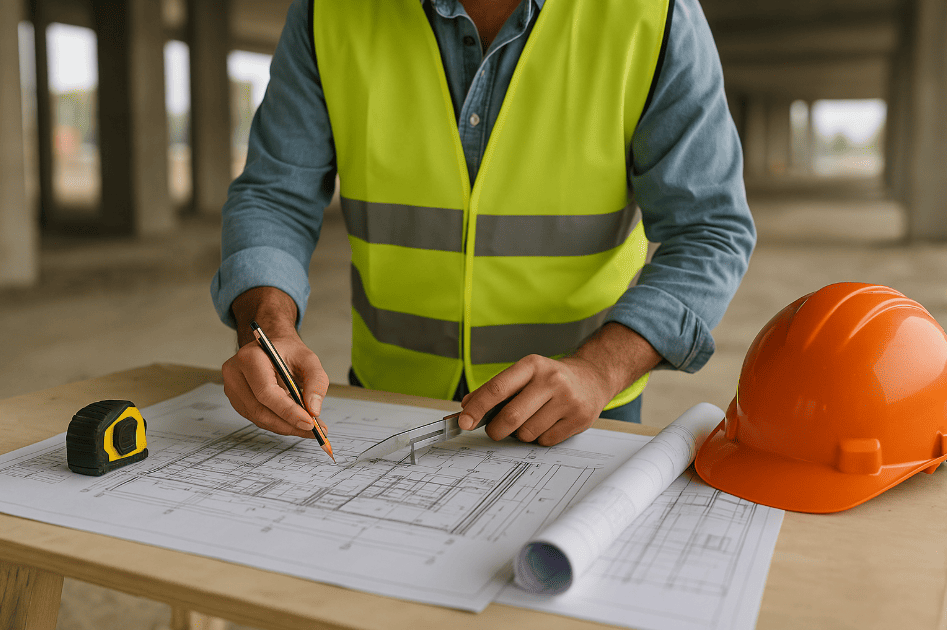 engenheiro fazendo as built